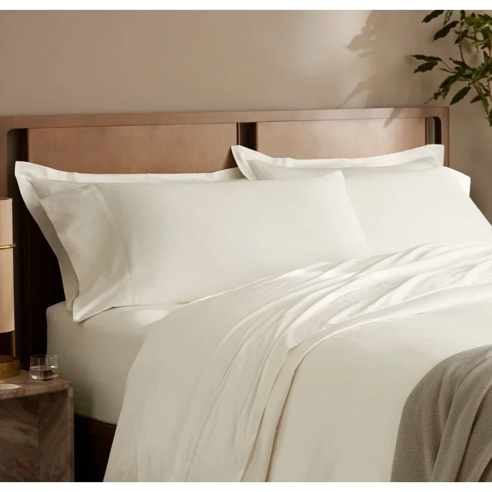 New BOLL & BRANCH Signature Hemmed 100% Cotton King Pillowcases Cream (2) $70